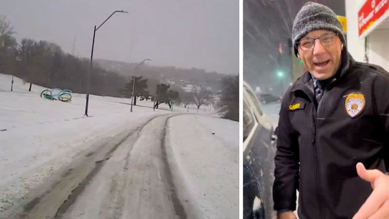 Policía de Kansas advierte a los conductores en medio de tormenta de nieve